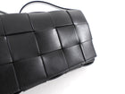 Bottega Veneta Black Woven Leather Medium Cassette Bag