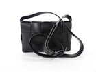 Bottega Veneta Black Woven Leather Medium Cassette Bag