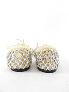 Bottega Veneta Ivory Crystal Embellished Ballet Flats - 37