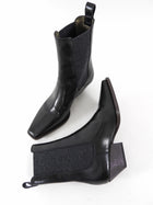 Brunello Cucinelli Black Leather Chelsea Boots with Monili Heel - 36.5 / USA 7