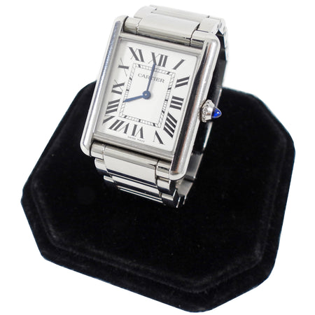 Cartier Tank Must Large Ref 4323 Stainless Quartz Wrist Watch
