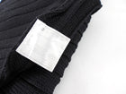 Chanel Sport Black Cotton Rib Knit Large Muffler Scarf