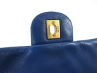 Chanel Blue Quilted Leather Chevron Flap Chain Bag