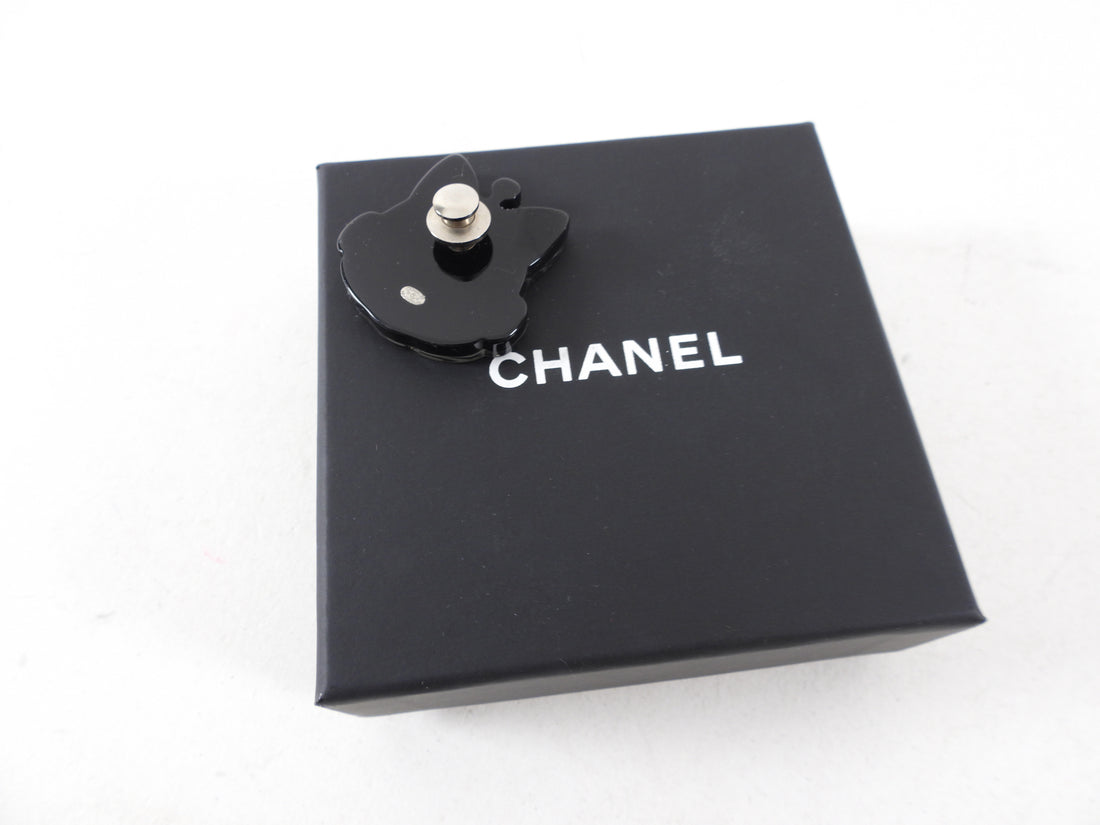 Chanel 17S Blue and Silver Resin Space Cat Brooch / Pin