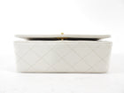 Chanel Vintage 1989 Mini White Lambskin Quilted Full Flap Bag
