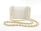 Chanel Vintage 1989 Mini White Lambskin Quilted Full Flap Bag