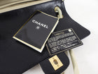Chanel Vintage Black and Ivory Two Tone Perforated Leather Flap Bag