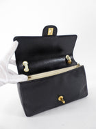 Chanel Vintage Black and Ivory Two Tone Perforated Leather Flap Bag