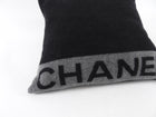 Chanel Charcoal Grey and Black Spellout Logo CC Pillow and Throw Blanket Set