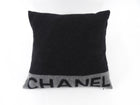 Chanel Charcoal Grey and Black Spellout Logo CC Pillow and Throw Blanket Set