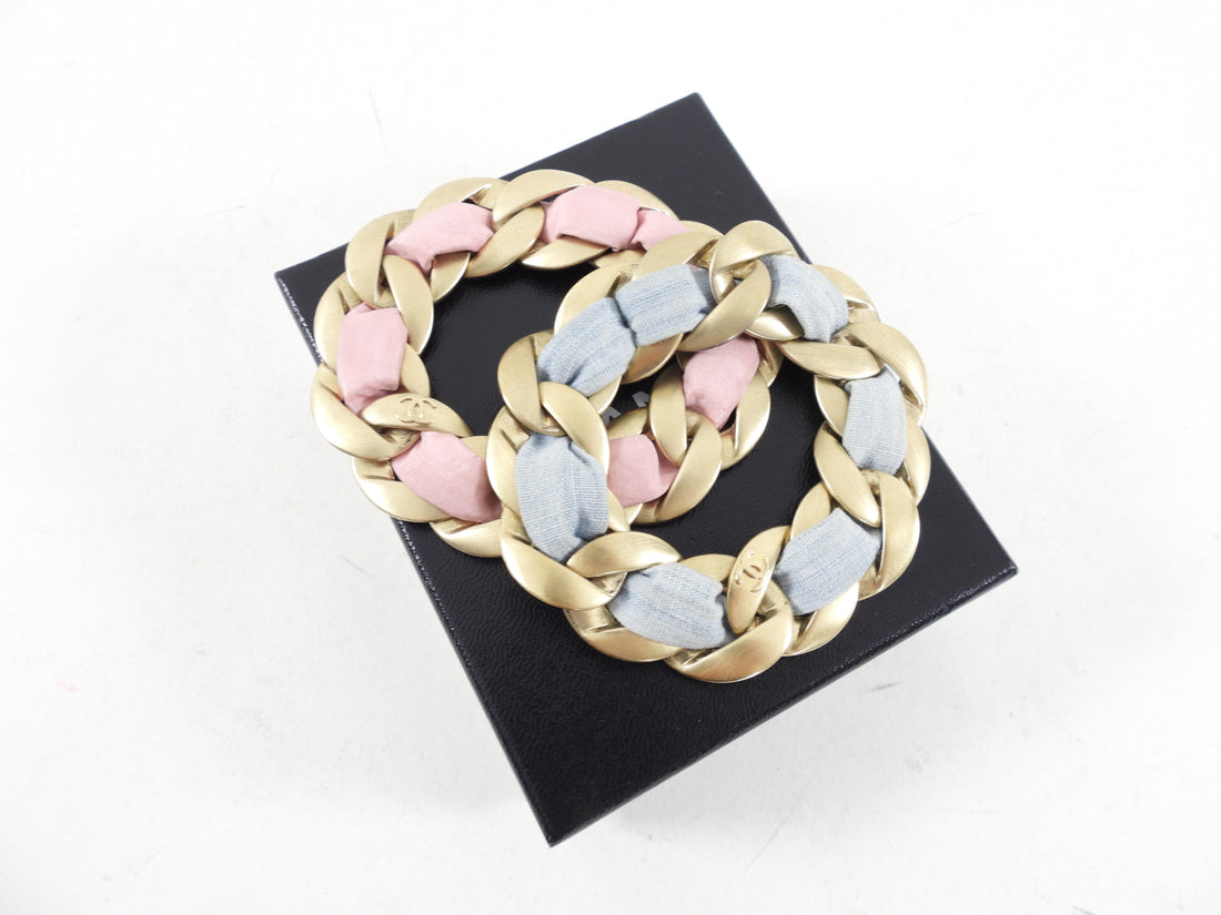 Chanel 09C Blue and Gold Chain Bracelet