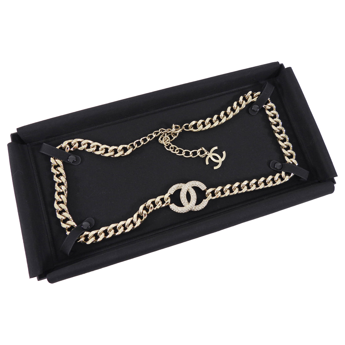 Chanel 20A Light Goldtone CC Strass Chain Belt