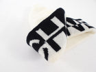 Chanel White and Black Logo Knit Cashmere Beanie Hat