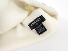 Chanel White and Black Logo Knit Cashmere Beanie Hat