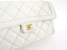 Chanel Vintage 2004 White Wild Stitch Top Handle Flap Bag