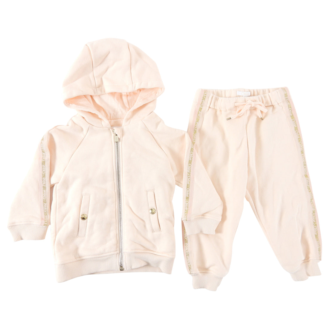 Chloe Baby Light Peach Track Suit / Zip up Hoodie 2pcs - 12M