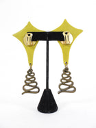 Claude Montana x Claire Deve 1980's Resin Geo Clip Earrings