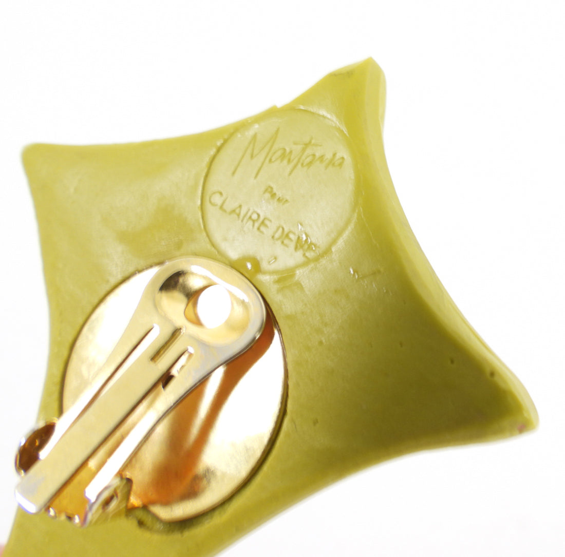 Claude Montana x Claire Deve 1980's Resin Geo Clip Earrings