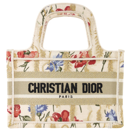 Christian Dior Mini Hibiscus Embroidered Floral Book Tote Bag