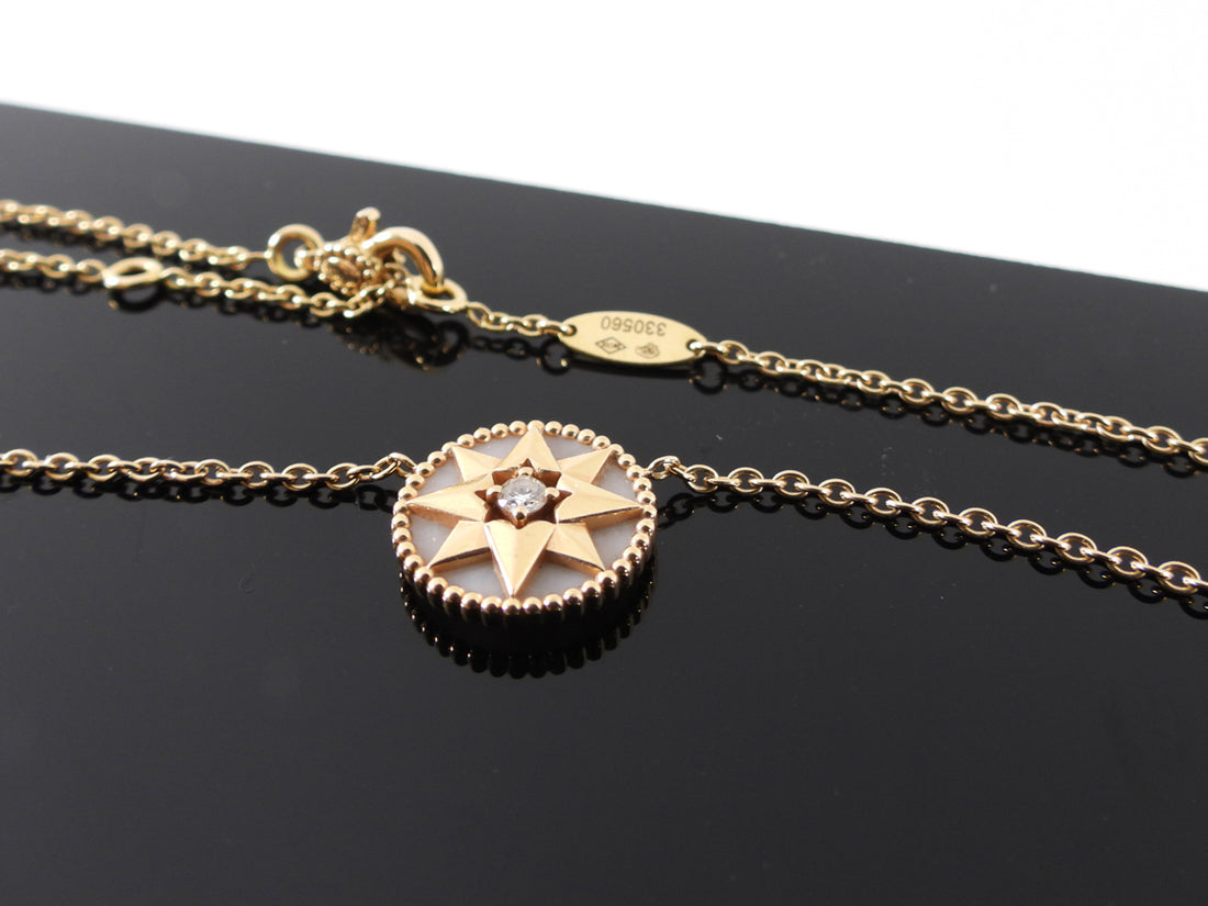Christian Dior 18k Rose Gold Rose Des Vents Diamond Necklace