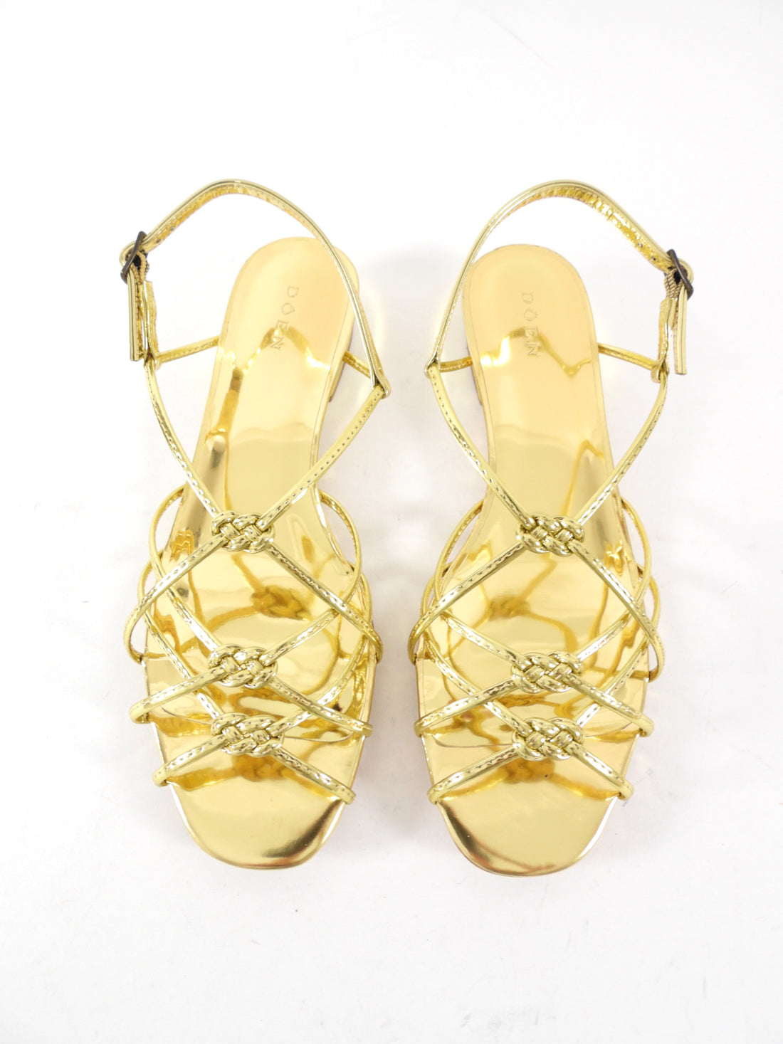 Doen Gold Metallic Corsican Knot Sandals - 37
