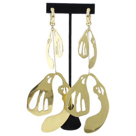 Ellery Gold Metal Organic Extra Large Chain Drop Earrings