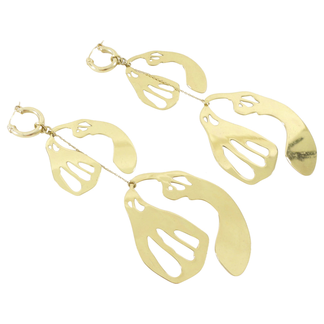 Ellery Gold Metal Organic Extra Large Chain Drop Earrings