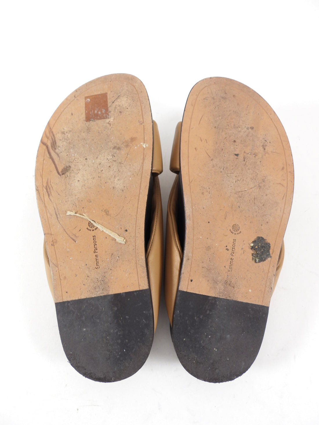 Emme Parsons Tan Brown Folded Slides - 37
