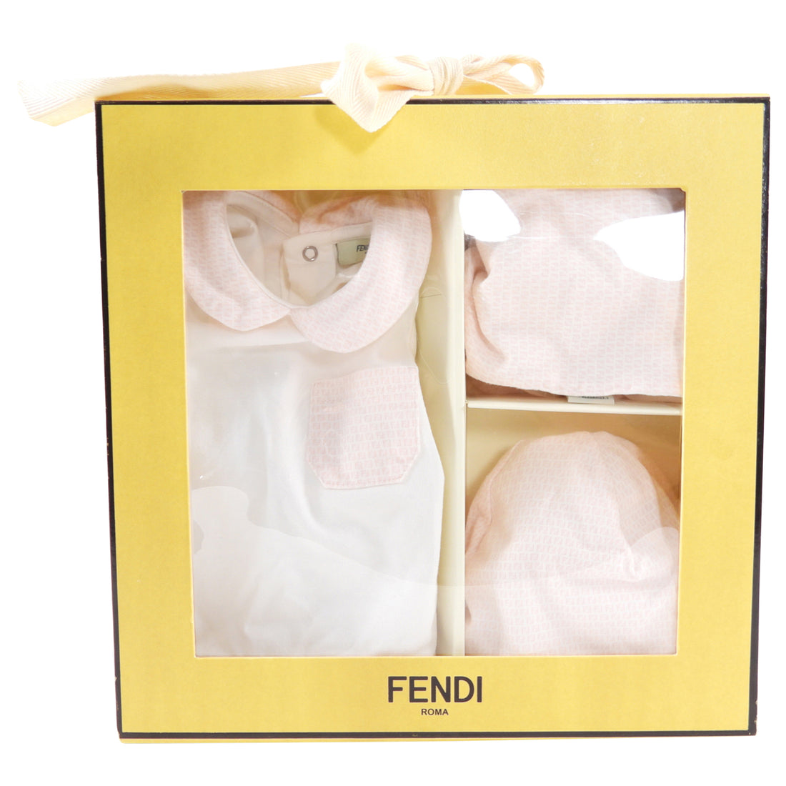 Fendi Pink and White 3pcs Baby Kit - Newborn