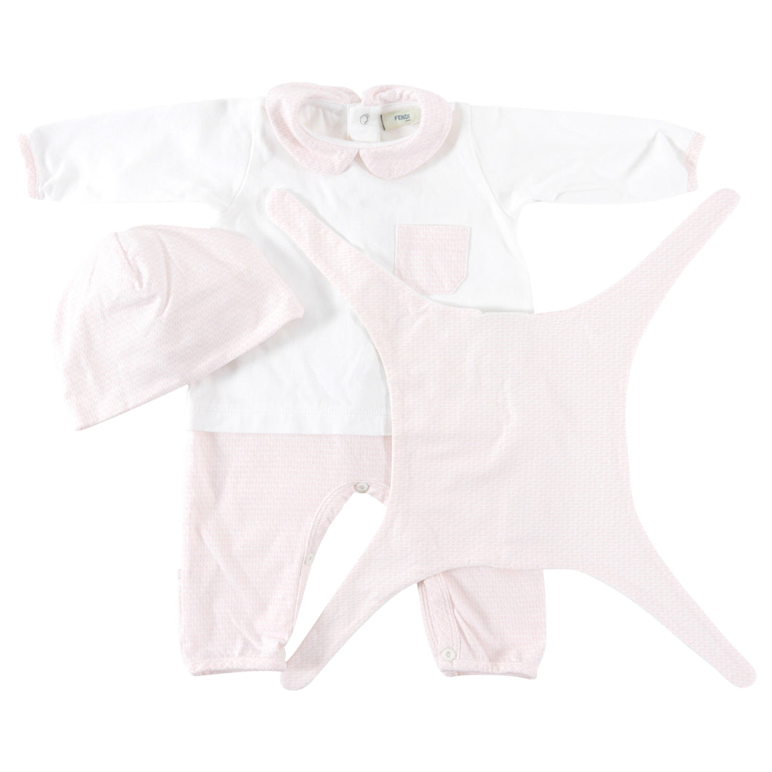 Fendi Pink and White 3pcs Baby Kit - Newborn