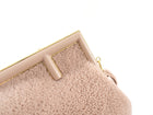 Fendi First Medium Light Beige Shearling Teddy Frame Bag