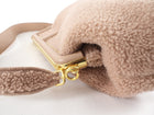 Fendi First Medium Light Beige Shearling Teddy Frame Bag