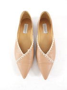 Gabriela Hearst Beige Flat Leather Top Stitch Avner Point Flat - 37