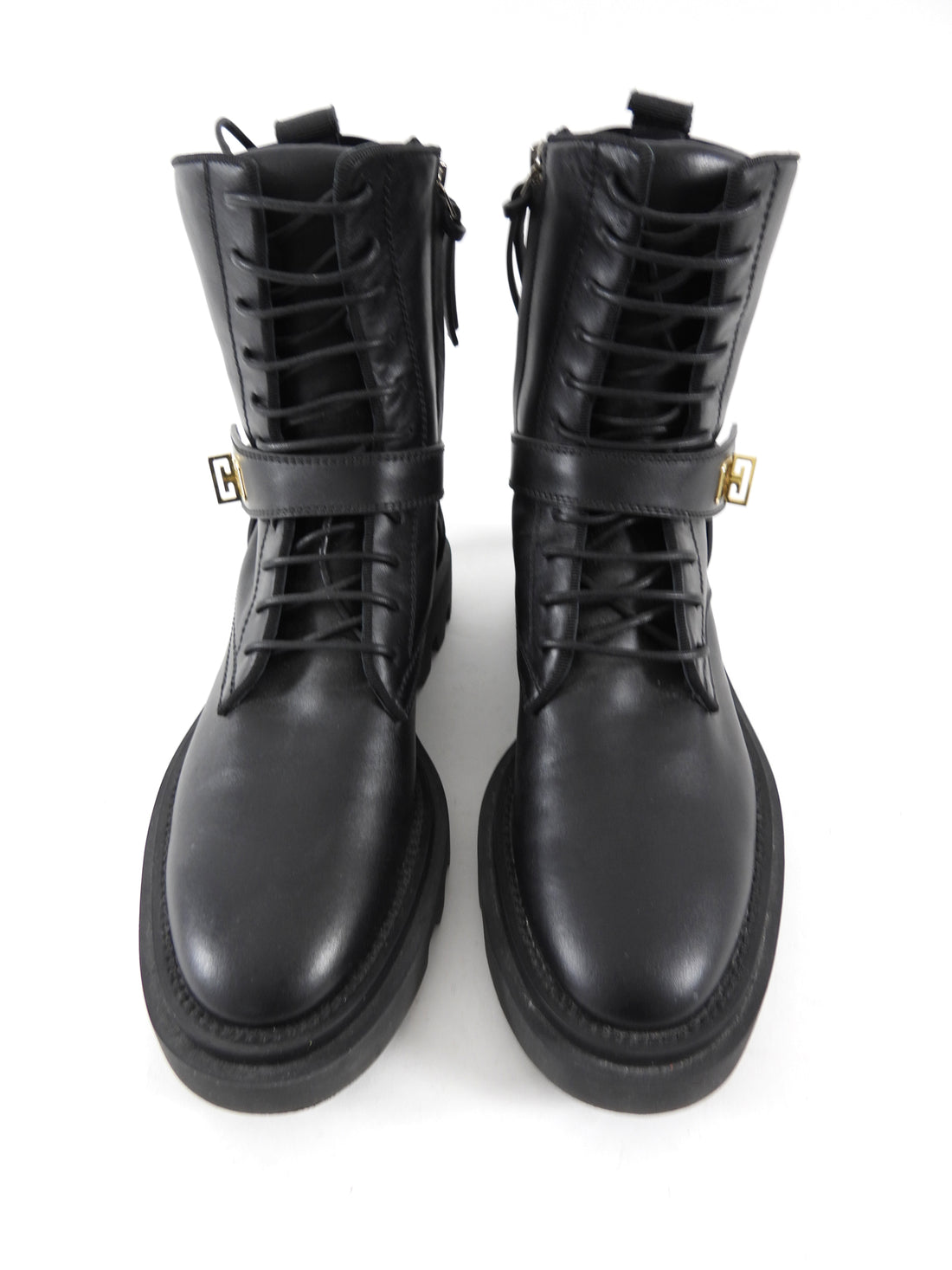 Givenchy Black Leather 4G Eden Combat Boot - 38