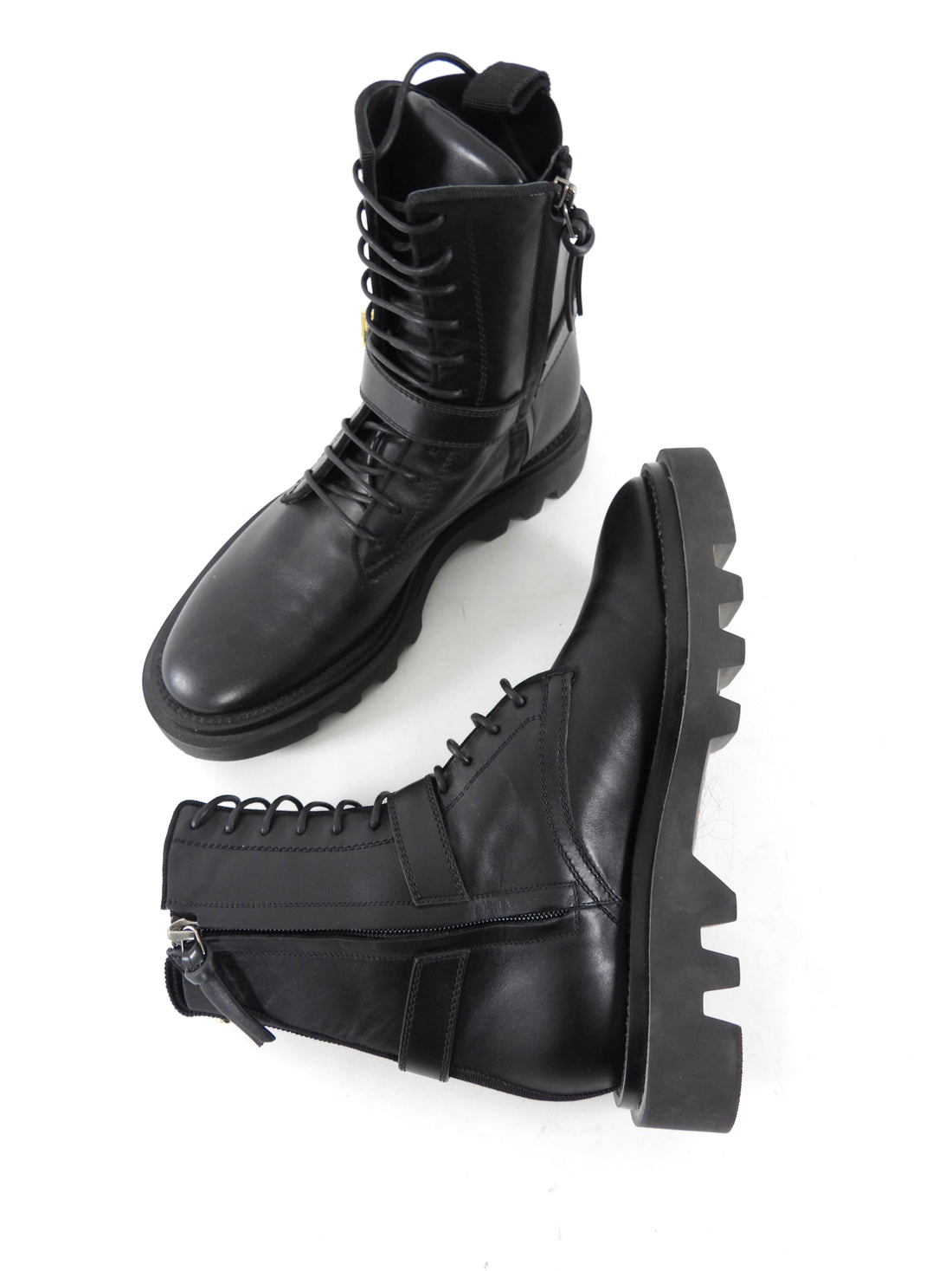 Givenchy Black Leather 4G Eden Combat Boot - 38