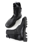 Givenchy Black Leather 4G Eden Combat Boot - 38
