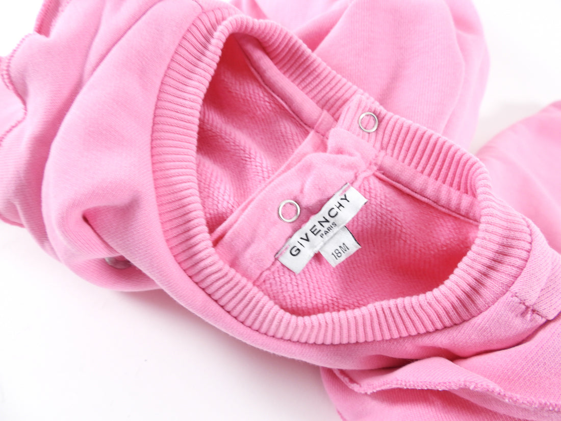 Givenchy Girls Pink Ruffle Logo Sweatshirt Dress - 18M