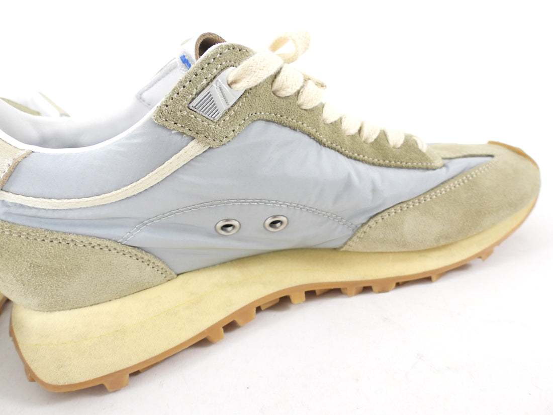 Golden Goose Running Marathon Light Blue Nylon and Suede Sneakers - 7