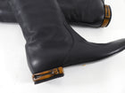 Gucci Black Leather Tall Boots with Bamboo Heel - 40