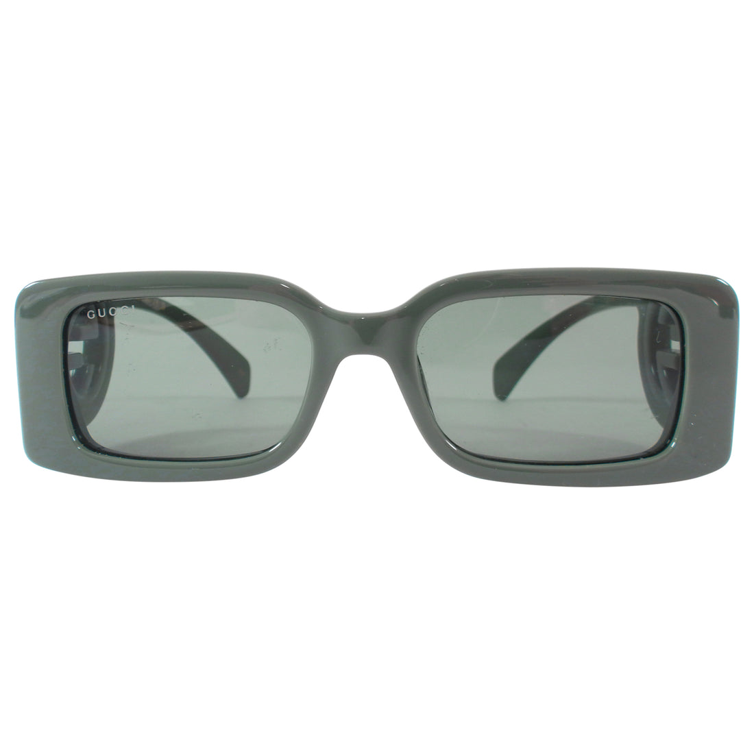 Gucci GG1325S Sage Green GG temple Logo Rectangular Sunglasses