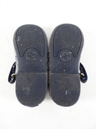 Gucci Navy Monogram Canvas Web Heart Ballerina Flats - Infant