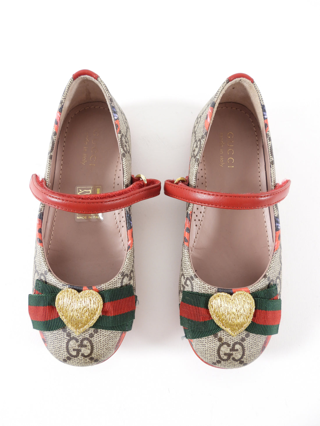 Gucci Kids Monogram Supreme Ladybug Heart Shoes - 25 / 8.5