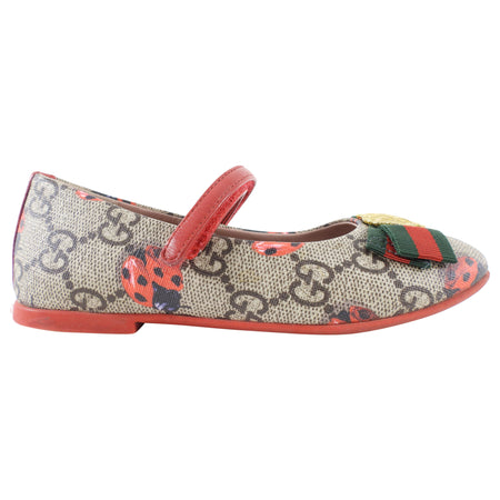Gucci Kids Monogram Supreme Ladybug Heart Shoes - 25 / 8.5