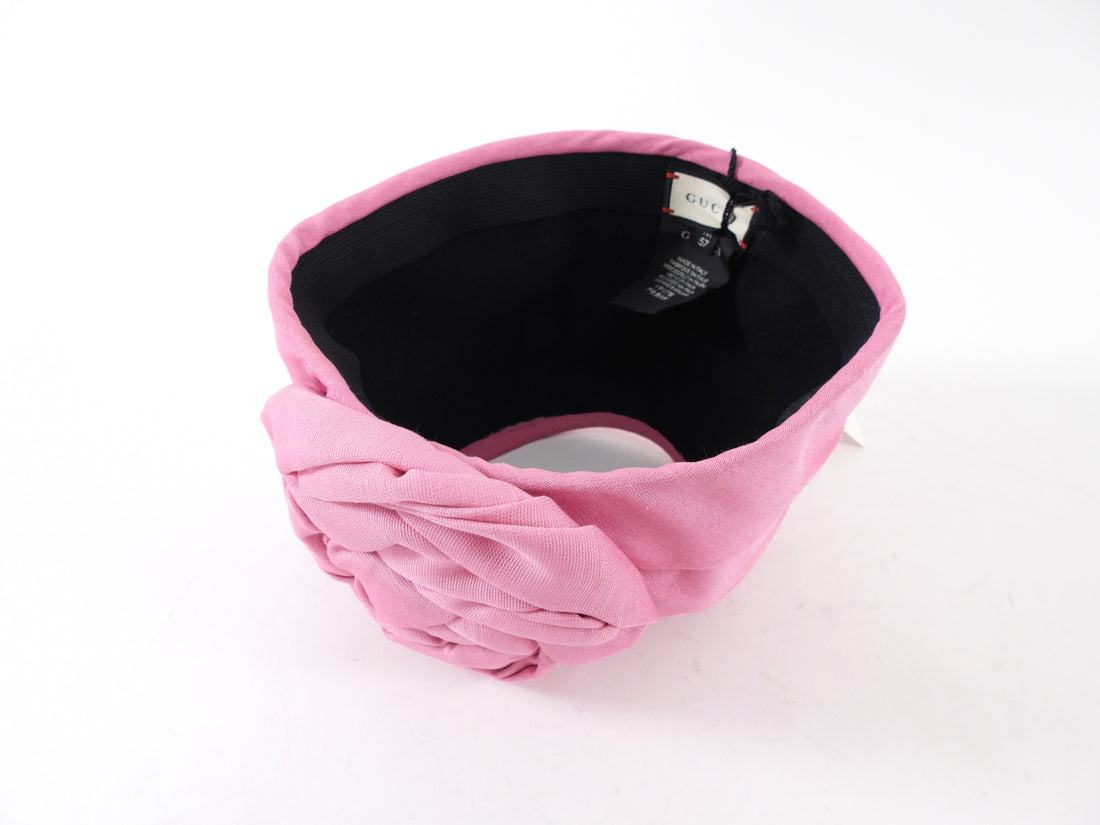 Gucci Pink Rosette Fabric Headband / Open Hat - M 57