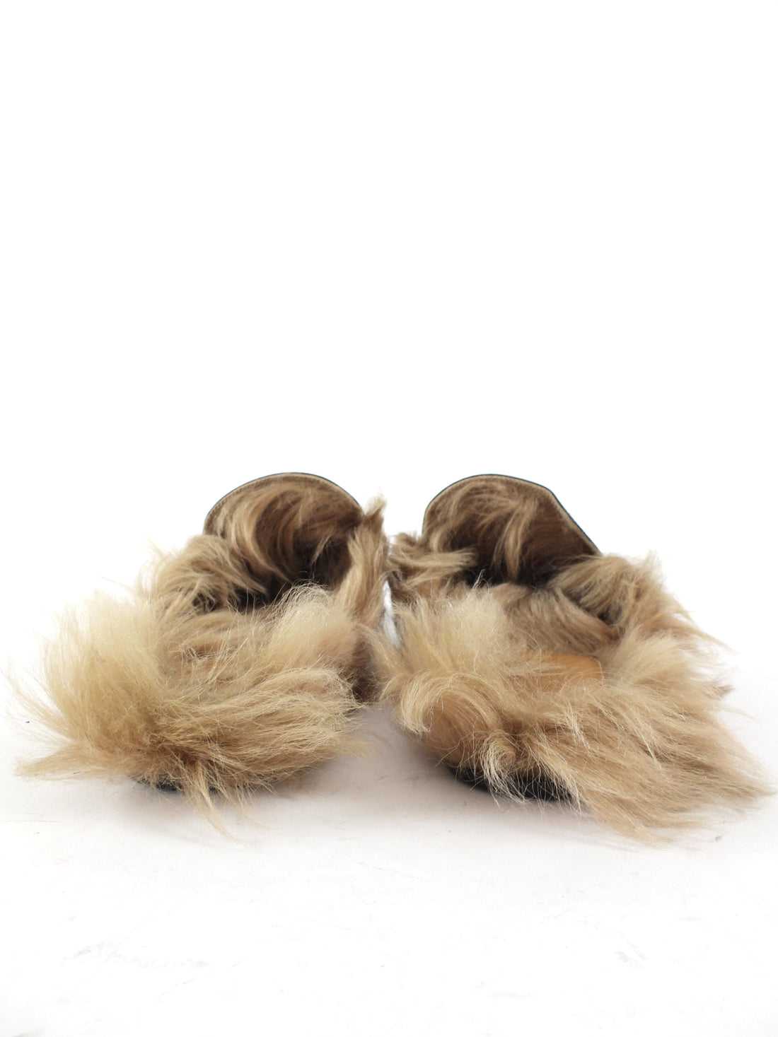 Gucci Black Leather Horsebit Princetown Fur Slippers Slides - 40 / USA 10