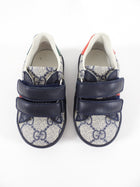 Gucci Baby Monogram Supreme Navy Low Top Sneakers - 20