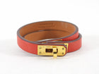 Hermes Red Leather Mini Kelly Double Tour Bracelet - T1 / Small
