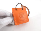 Hermes Milo Orange Lambskin and Gold Swift Shopping Bag Charm