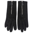 Hermes Black Suede Zip Detail Gloves - 6.5 / XS