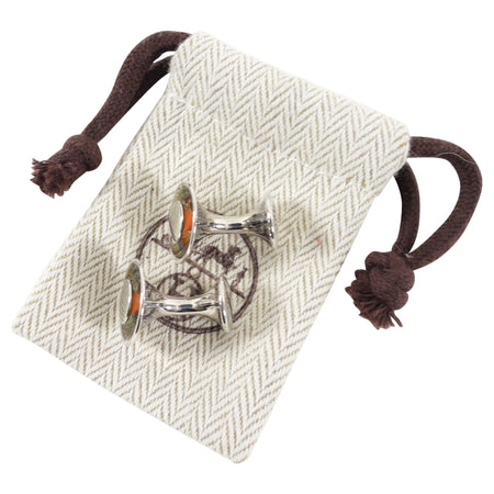 Hermes Sterling Silver Round Cufflinks